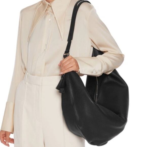 The Row Handbags - The Row Sling Pebbled-leather Shoulder Bag in Black 100% Authentic Rare